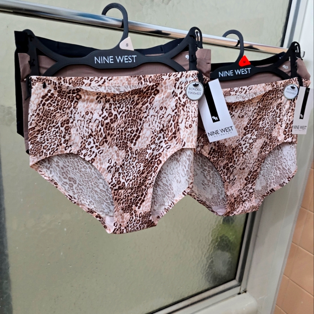 NWT Nine West 3PK Multicolored Briefs, SZs S & M. Bonded Finishes. $35 Each